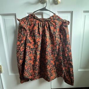 GAP Ruffle Collar Floral Blouse - Size Medium